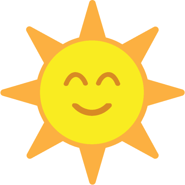 Смайлик солнце с лицом