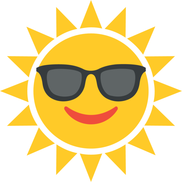 Смайлики эмодзи солнце