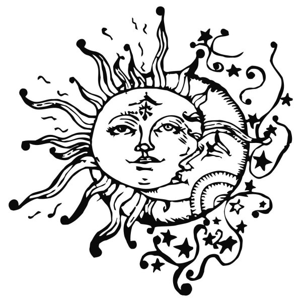 Солнце и месяц эскиз