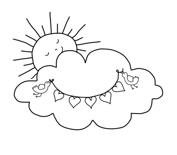 Облако раскраска для детей