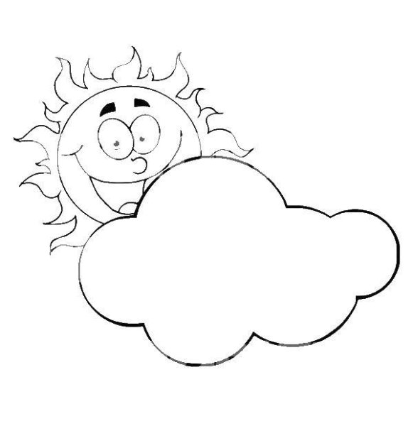 Трафарет солнышка и облаков