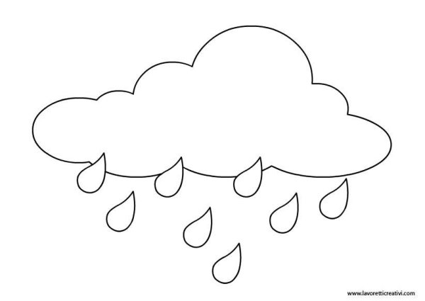 Раскраска тучка для детей 2-3 лет