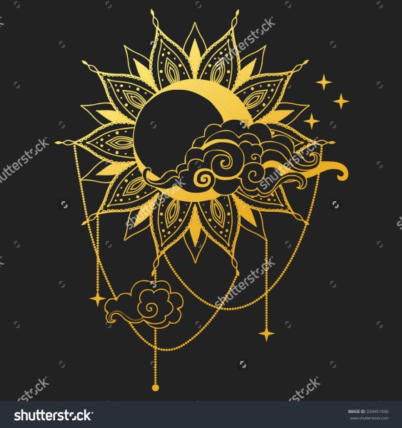 Солнце и Луна стилизация