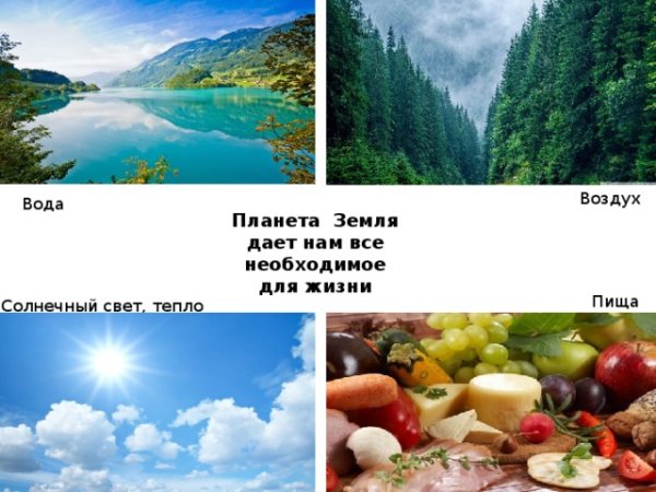 Воздух вода пища тепло