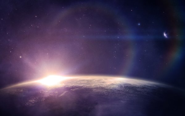 Рассвет в космосе над землей