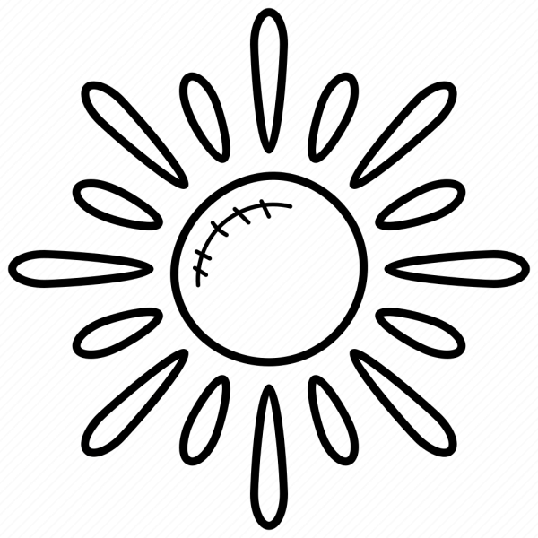 Раскраска лучики солнца для детей