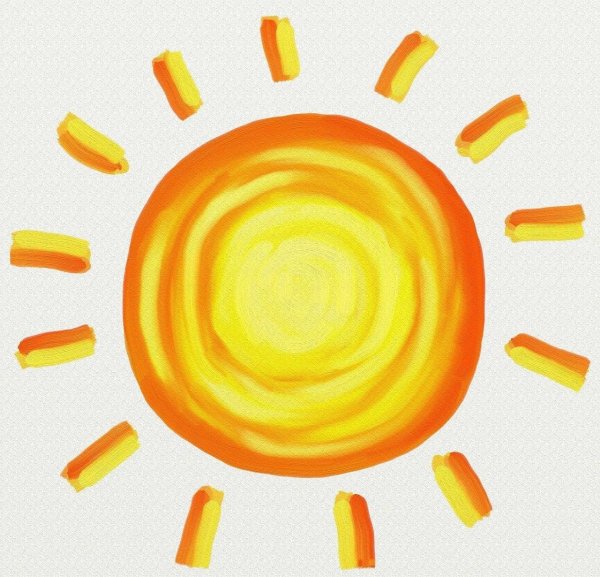 Солнце карандашом