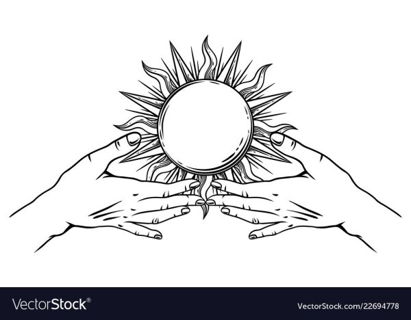 Солнце в руках рисунок