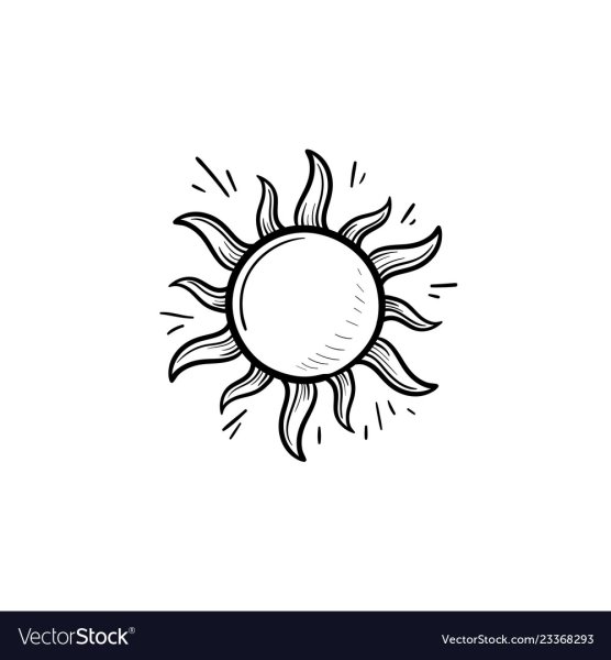 Тату солнце контур