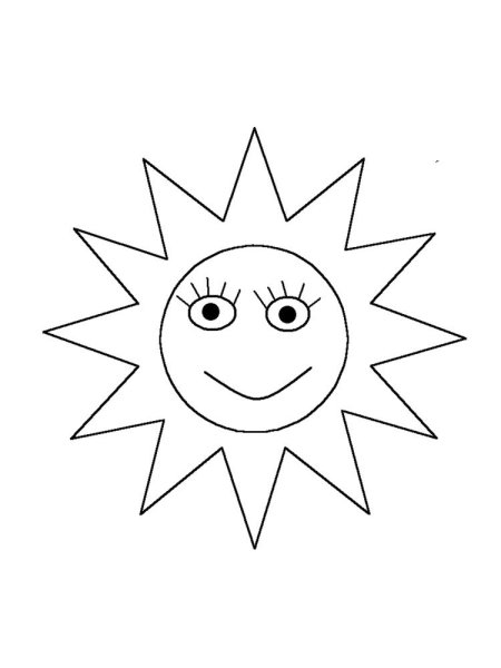 Солнце раскраска