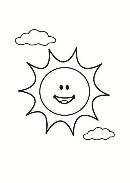 Солнышко раскраска для малышей - 60 фото