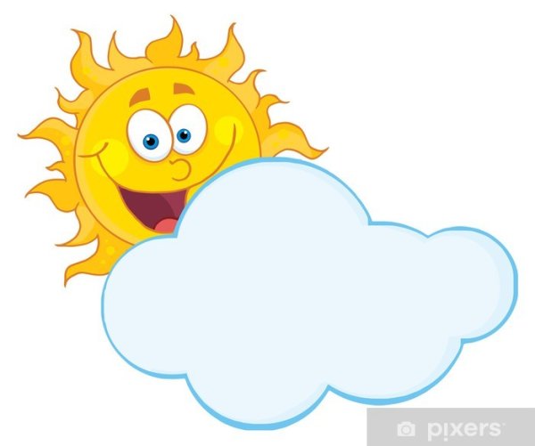 Стикер солнце и облако