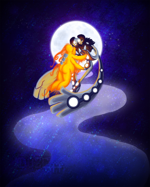 Ребенок на закате у моря