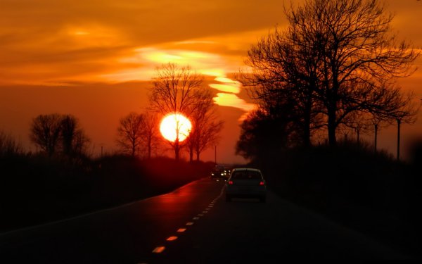 Рассвет из машины