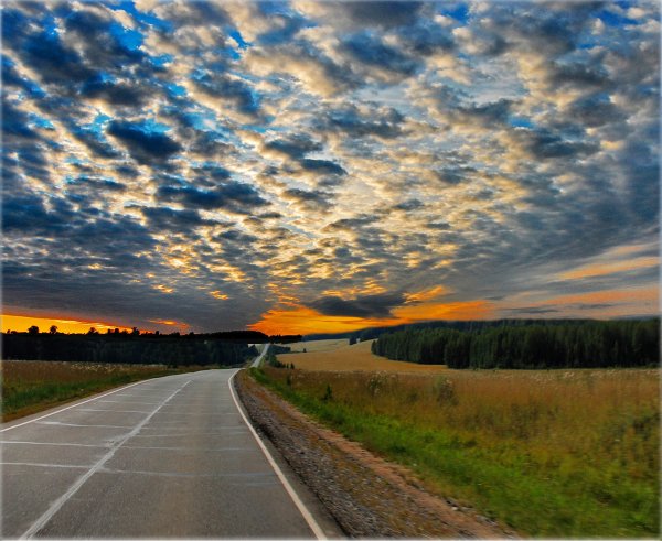 Солнце на дороге
