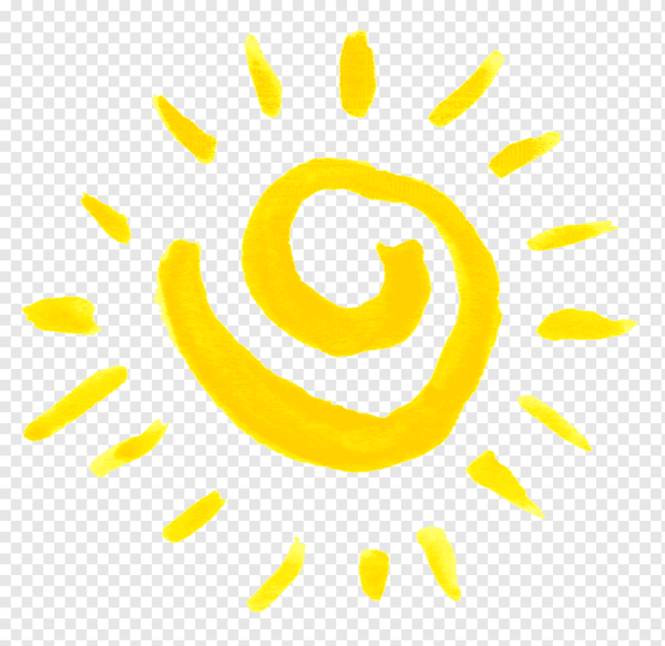 Солнце нарисованное на прозрачном фоне