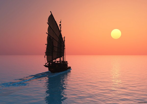 Парусник в море