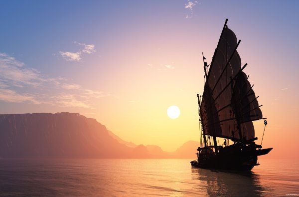 Парусник на закате