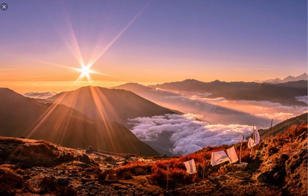 Непал Гималаи закат