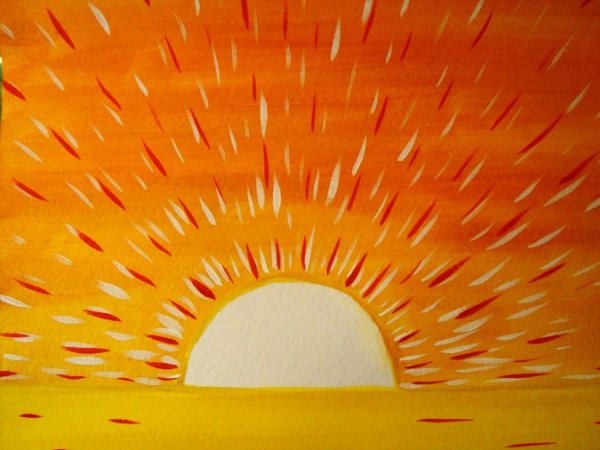 Рисование мазками гуашью для детей