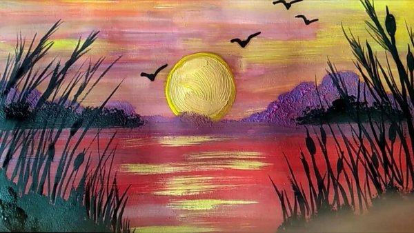 Закат рисунок для детей