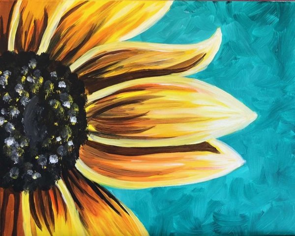 Правополушарное рисование Подсолнухи