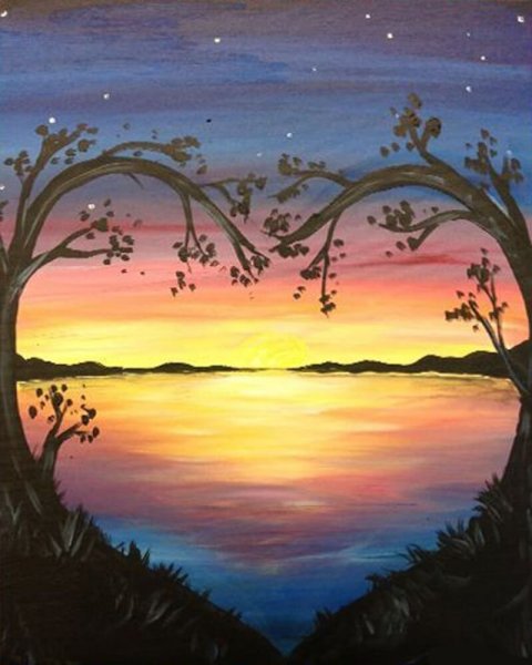 Красивые пейзажи для рисования акриловыми красками