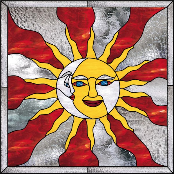 Витраж солнце и Луна