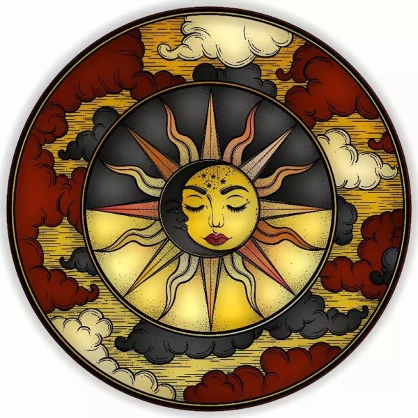 Витраж солнце