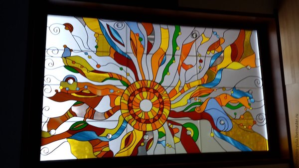 Роспись по стеклу окно