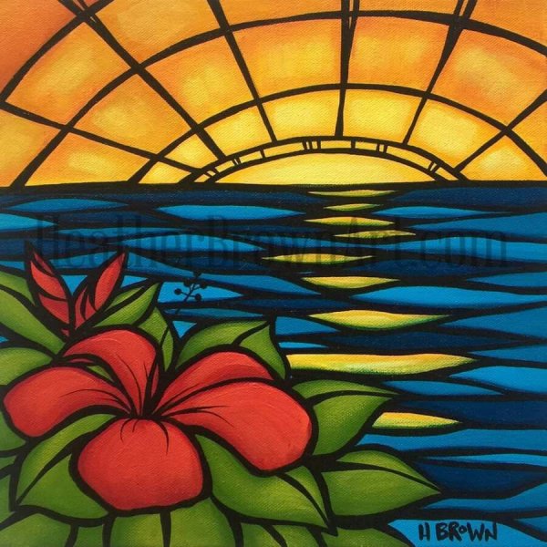 Витражная роспись закат