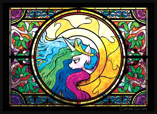 Пони витраж Селестия Луна