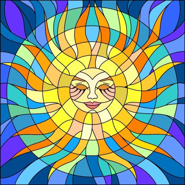 Витраж солнце абстракция