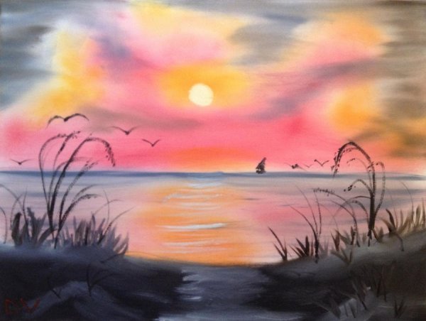 Закат рисунок