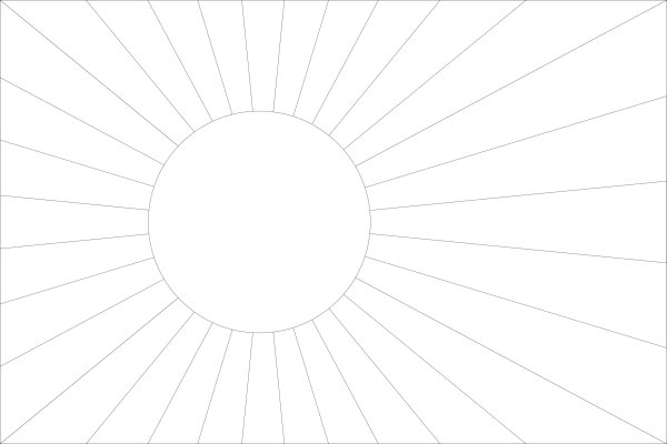 Раскраска солнце с лучами