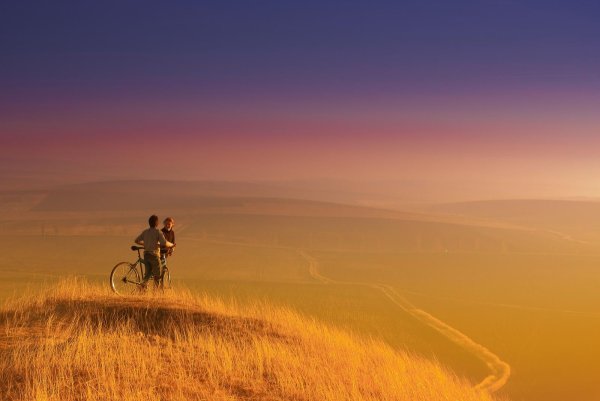 Велосипедист на закате