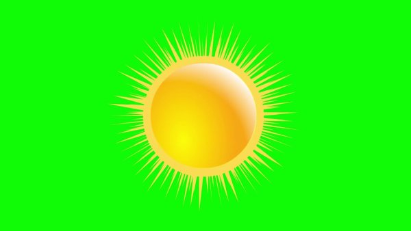 Солнце на зеленом фоне