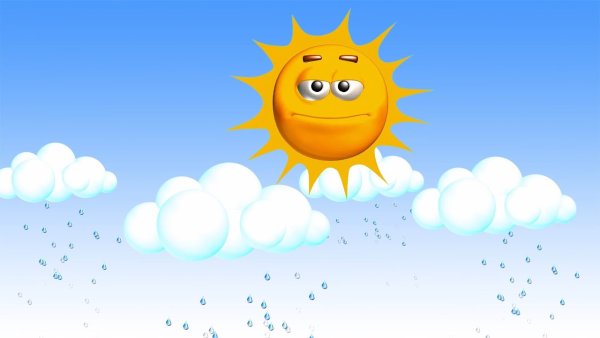 Солнышко с облаками для детей