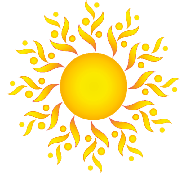 Солнце нарисованное на белом фоне