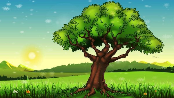 Фон дерево мультяшное