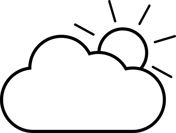 Раскраска солнце и облака