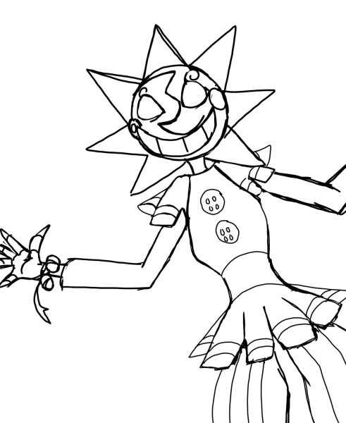 Раскраска ФНАФ 9 Луна