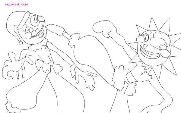 Раскраска ФНАФ 9 секьюрити Брич Монти