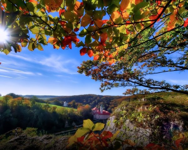 Осень небо солнце