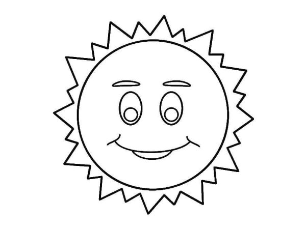 Раскраска солнышко для детей 3-4 лет