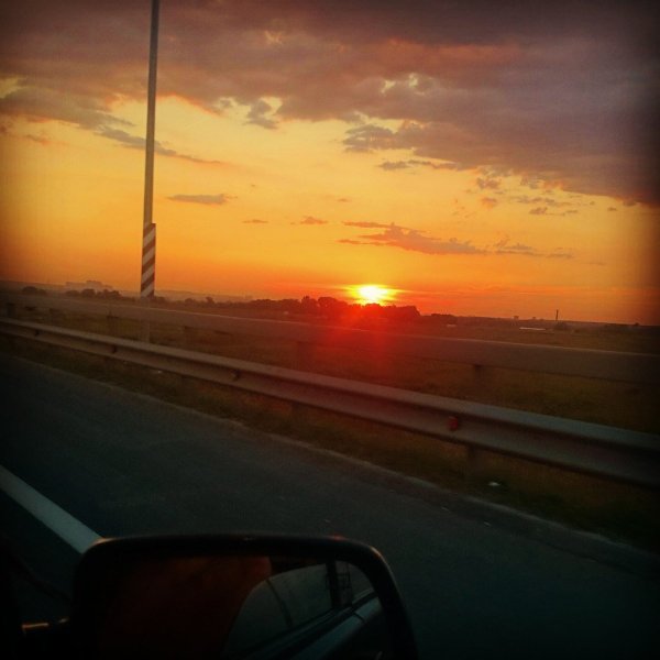 Закат из машины