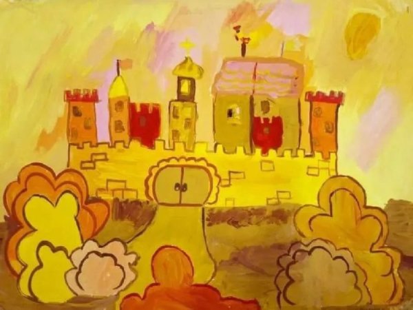 Замок в теплых тонах