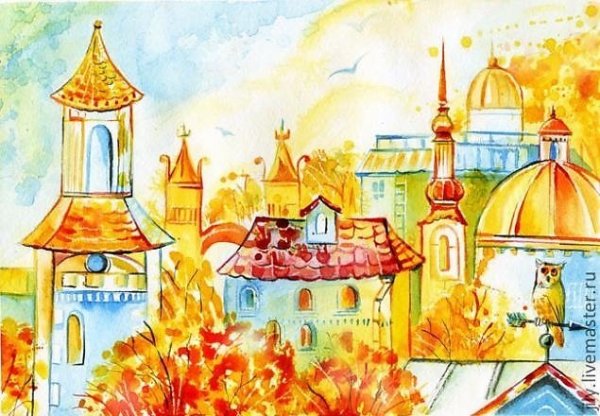 Рисования Солнечный город