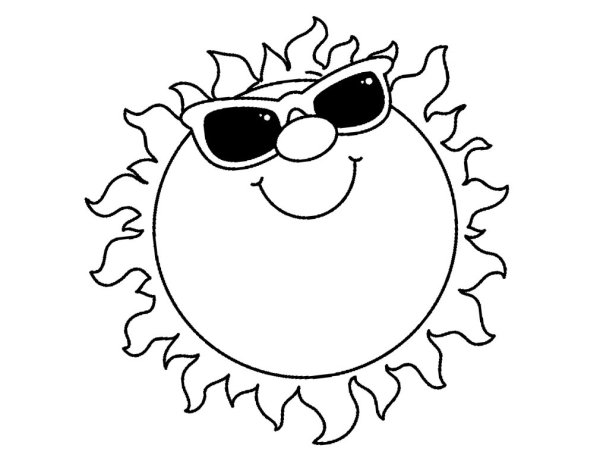Солнышко раскраска для детей