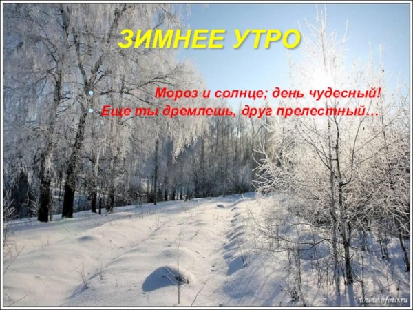 Мороз и солнце день чудесный